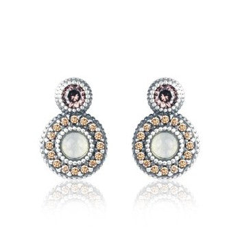 PENDIENTE SUNFIELD BOTON DOBLE