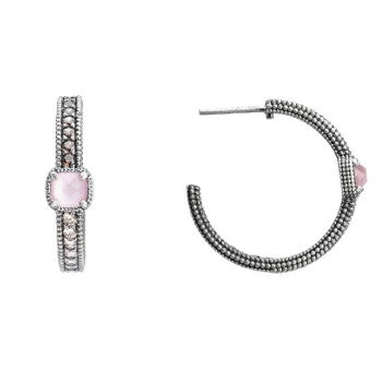 PENDIENTES RAIVE CRIOLLAS OJO DE GATO ROSA