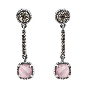 PENDIENTES RAIVE LARGO OJO DE GATO ROSA