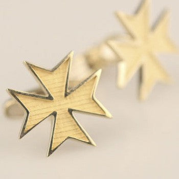 GEMELOS CRUZ DE MALTA ORO AMARILLO