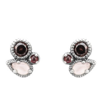 PENDIENTES RAIVE BOTON OJO DE GATO ROSA