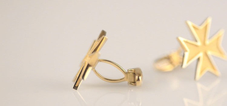 GEMELOS CRUZ DE MALTA ORO AMARILLO