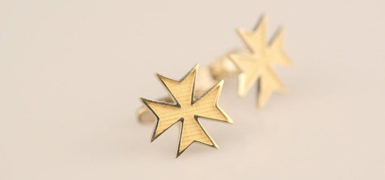 GEMELOS CRUZ DE MALTA ORO AMARILLO