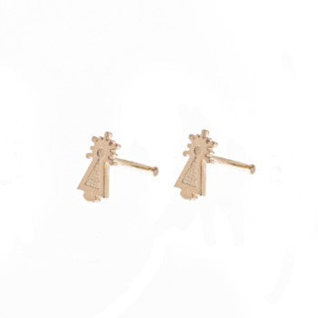 PENDIENTE VIRGEN BEBE ORO