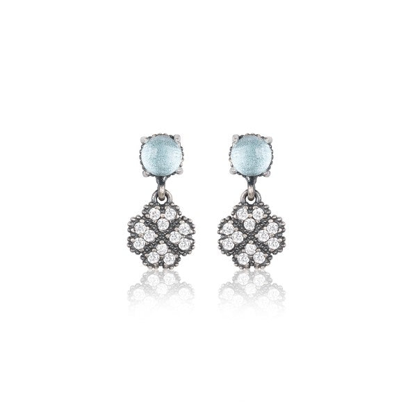 PENDIENTES SUNFIELD TREVOL AZUL