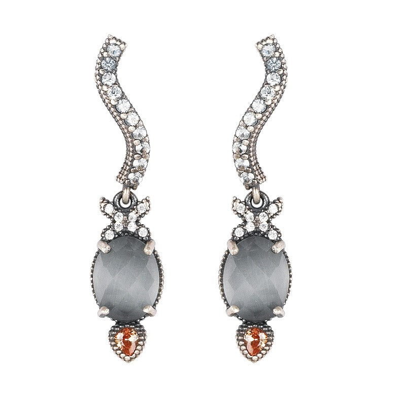 PENDIENTES MILOS CUARZO GRIS