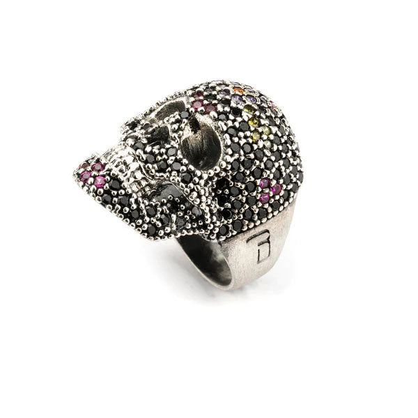 ANILLO RAIVE CALAVERA NEGRO CON COLOR