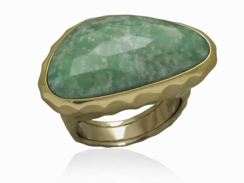 ANILLO FLAT CON AMAZONITA VERDE