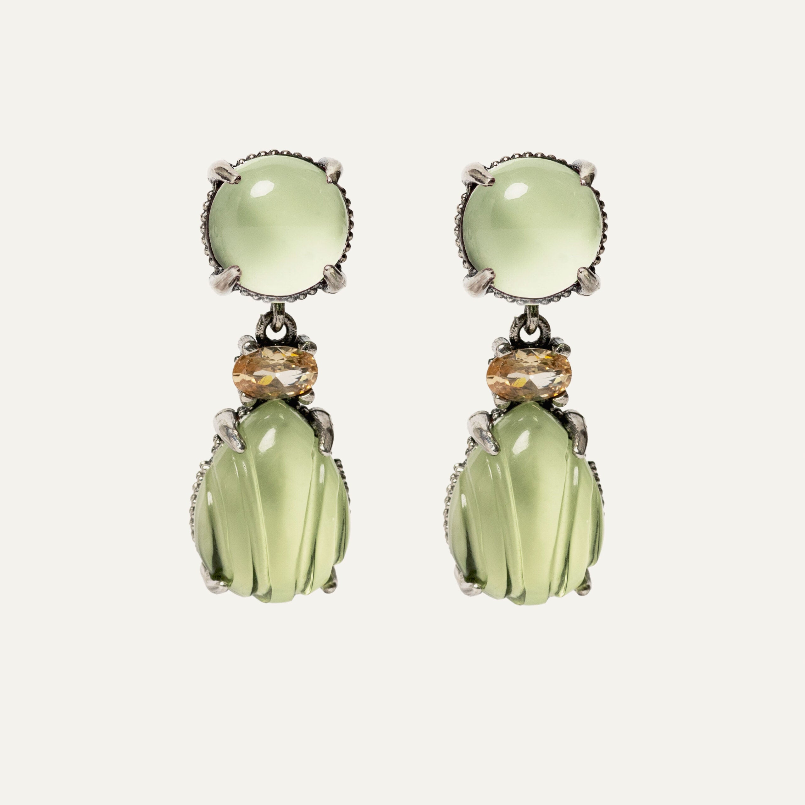 PENDIENTES SUNFIELD LAGRIMA VERDE