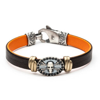 PULSERA CUERO RIGISA CALAVERA
