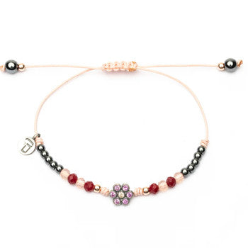 PULSERA ARIVE MACRAME FLOR PEQ ROSA