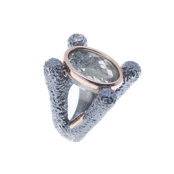 ANILLO PRASIOLITA XL