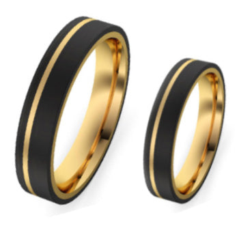 ALIANZAS CARBONO Y ORO AMARILLO