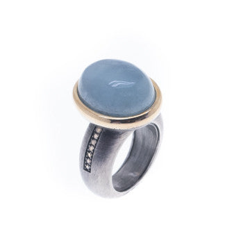 ANILLO AGUA MARINA MASIVA