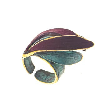 anillo fili plaza petalos burdeos