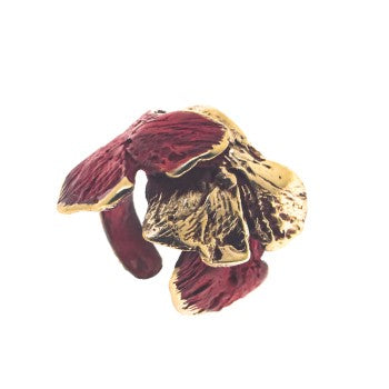 anillo fili plaza petalos rojo