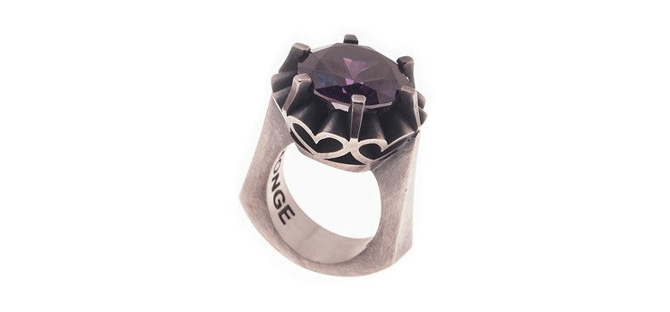 ANILLO HEARTS & ARROWS MORADO