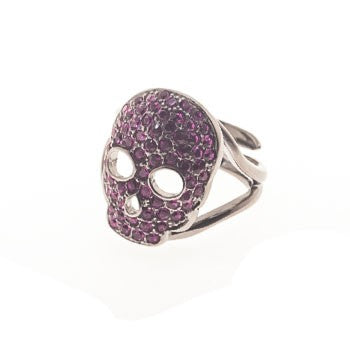 anillo skull mediano rosa