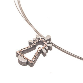 COLGANTE MEDIANO VIRGEN DIAMANTES COÑAC