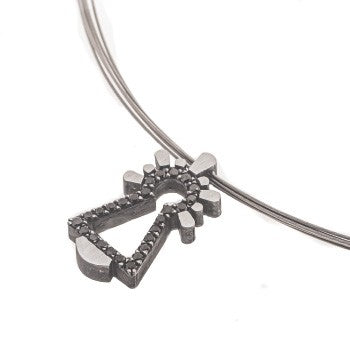 COLGANTE MEDIANO VIRGEN DIAMANTES NEGROS