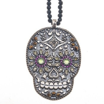 colgante raive calavera mex cruz xxl rosa