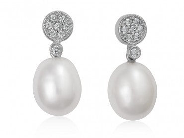 pendiente lia con perla blanca