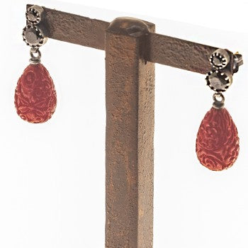 PENDIENTES BAROQUE ROJO