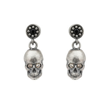 pendientes calavera circonita