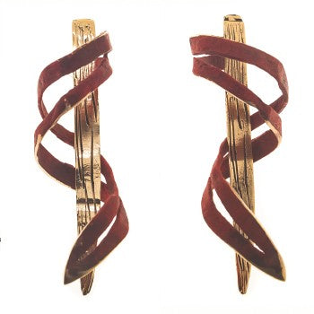 PENDIENTES CAMINOS BRONCE ROJO FILI PLAZA