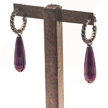 pendientes love small agata burdeos