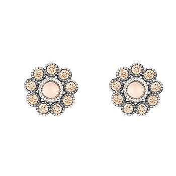 PENDIENTES SUNFIELD FLOR CUARZO ROSA