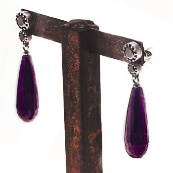 pendientes tear burdeos