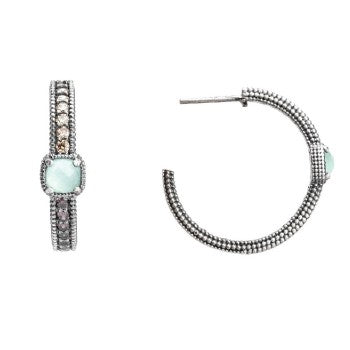 pendients raive criollas calcedonia verde