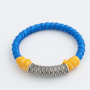PULSERA RAIVE SEDA AZUL/AMARILLA