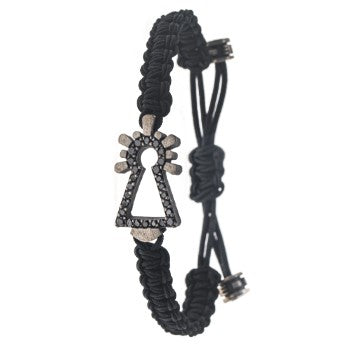 PULSERA VIRGEN XL BRILLANTES NEGROS