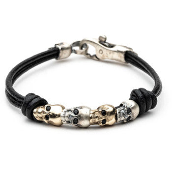 PULSERA RAIVE CUERO CALAVERA