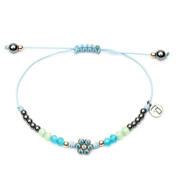 PULSERA RAIVE MACRAME FLOR PEQ AZUL