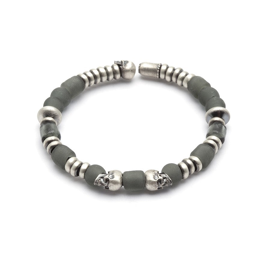 PULSERA RAIVE SKULL GRIS