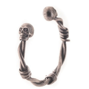 pulsera skull espino con brillantes negros