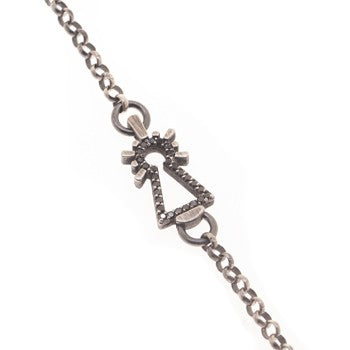 PULSERA VIRGEN CADENA DIAMANTES NEGROS