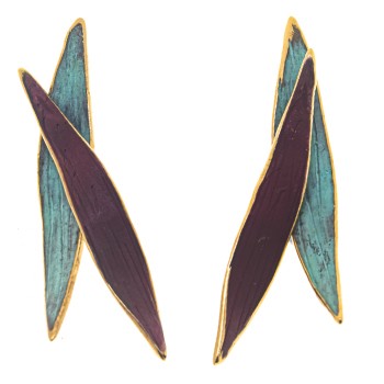 PENDIENTES FILI PLAZA FUEGO BURDEOS